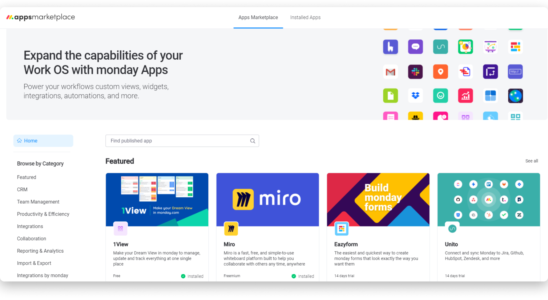 New marketplace apps are always being added Image monday.com marketplace apps
