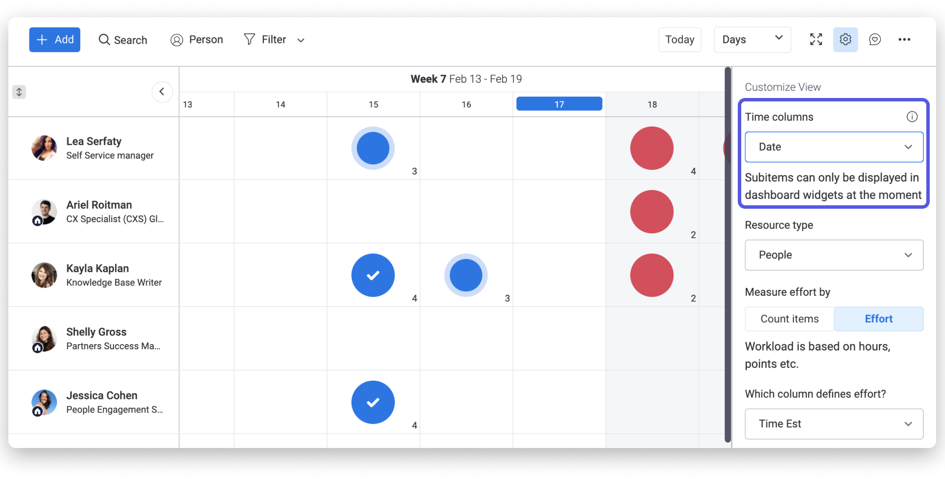 Example of a workload view Image of workload view